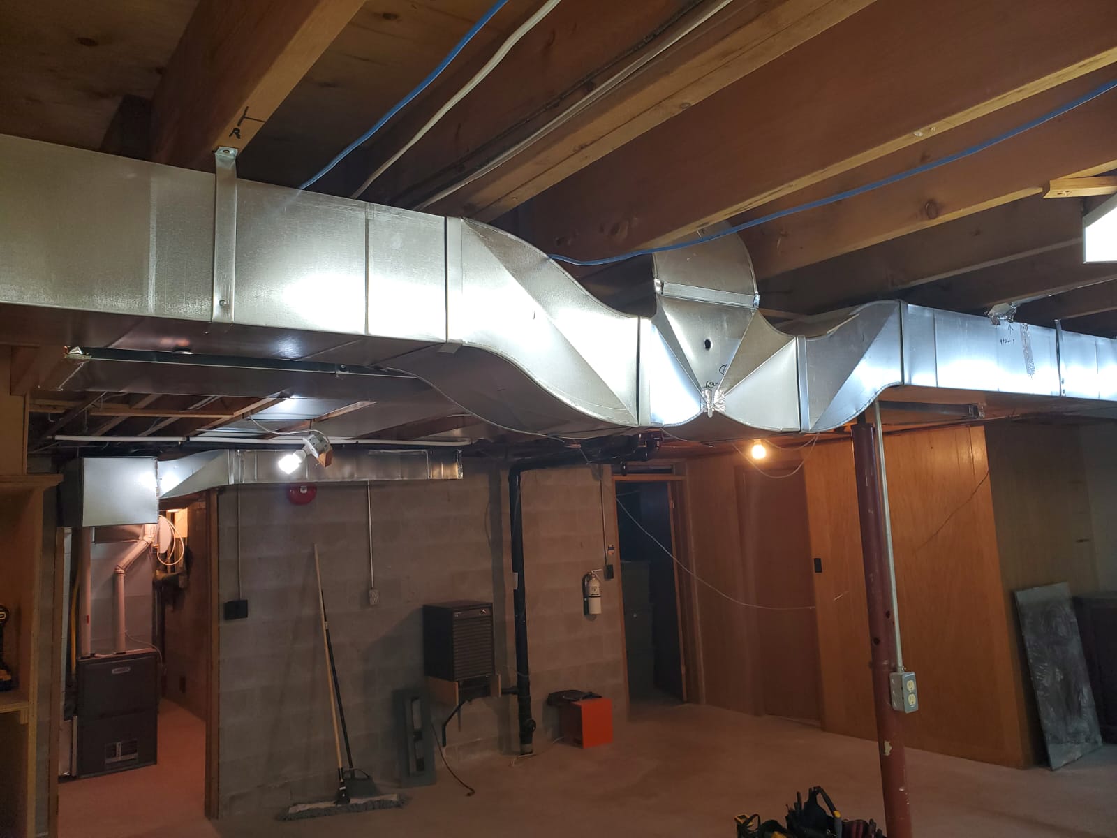 Duct work Installation | Basement heating duct installation | Basement Ductwork